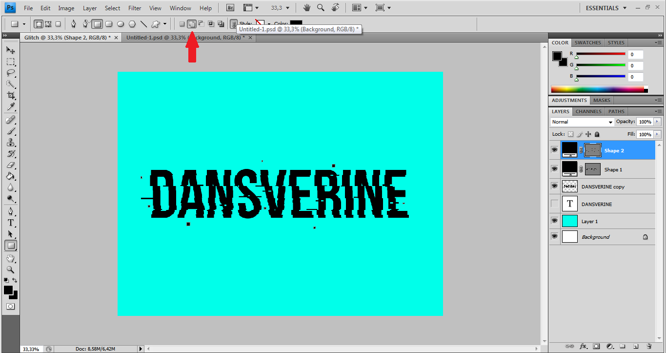 Cara Membuat Glitch Text Effect dengan Photoshop - Dansverine