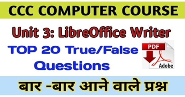 Libreoffice Writer True False Questions