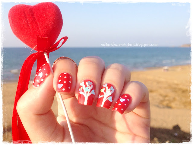 Twinsie Tuesday: Romantic Nails | Tree of Love Nail Art for Valentine’s Day