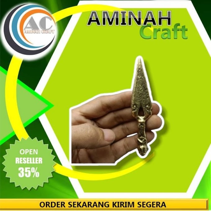 BARANG ANTIK TOMBAK KUNINGAN TEBAL