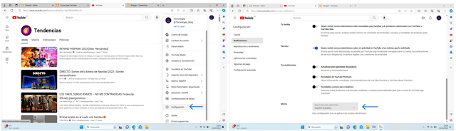 Cambiar el idioma de los correos electrónicos que recibas de YouTube