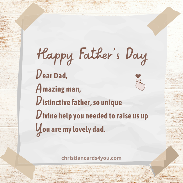 short poem, daddy's acrostic happy father's day