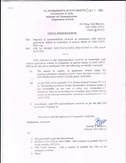 Disposal of representations received in connection with various grievances related to evaluation of answer sheets to AAO-LDCE 2022