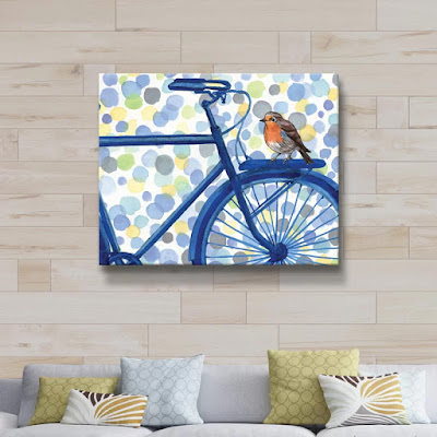 Bestselling painting of bicycle and bird Irina Sztukowski