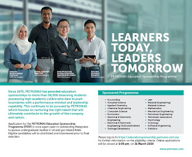 Biasiswa Petronas Scholarship Education Sponsorship Programme