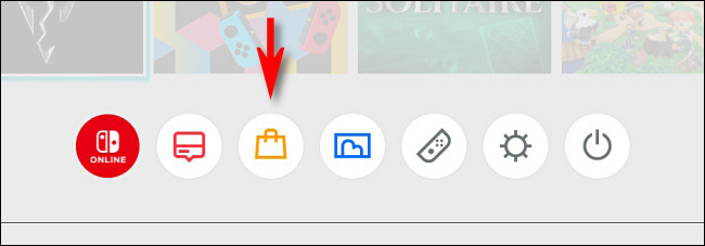 على شاشة Nintendo Switch HOME ، انقر فوق أيقونة حقيبة التسوق لتشغيل تطبيق Nintendo eShop.