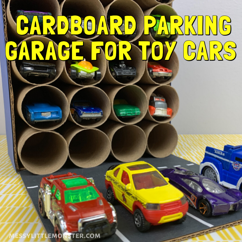 Diy Toy Car Storage Cardboard Parking Garage Messy Little Monster