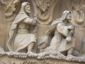 Birth of Christ facade of Sagrada Familia in Barcelona