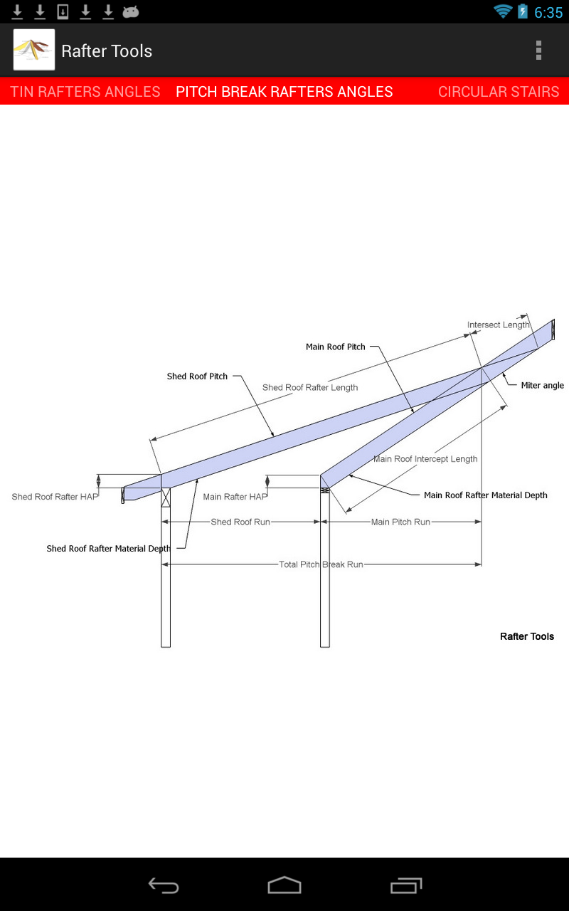 Roof Framing Geometry: Rafter Tools for Android Version 2.57