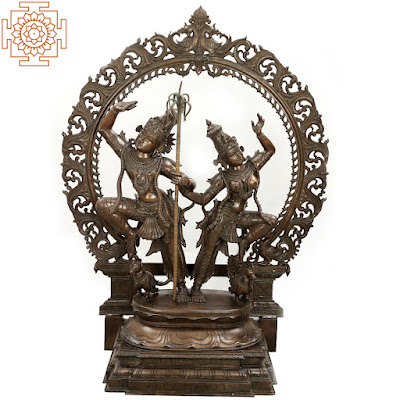Dancing Rati and Kamadeva Bronze Statue