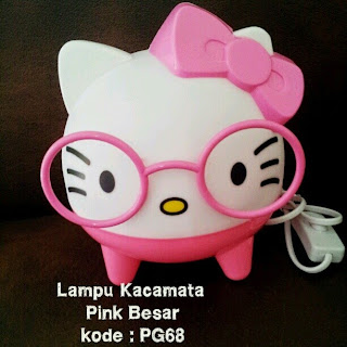 Lampu Hello Kitty Murah Grosir Ecer Besar Pink Kacamata
