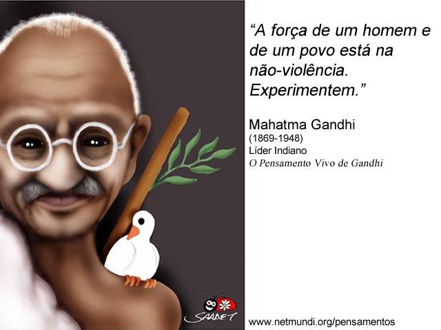 Campanha por uma cultura da paz: frases de Gandhi