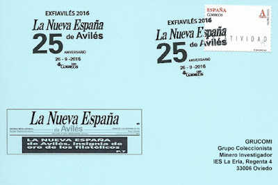 tarjeta, matasellos, La Nueva España, Avilés