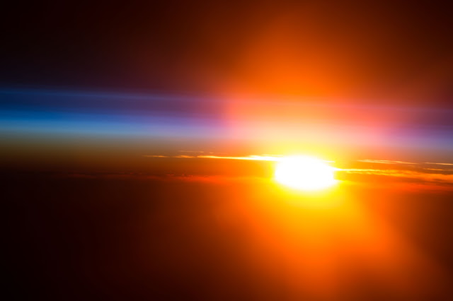 Sunrise over Pacific Ocean seen from the International Space Station