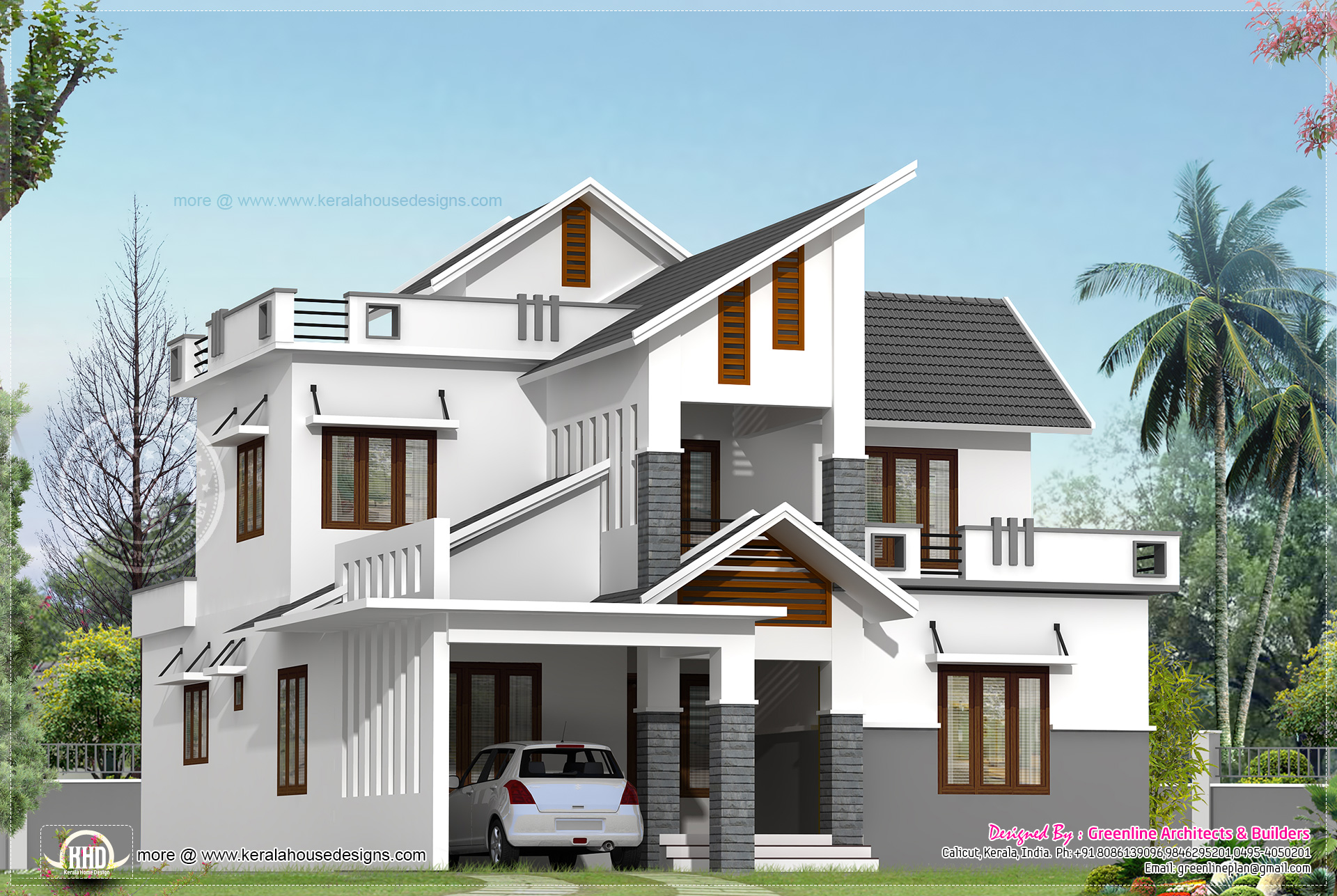  Modern  house  elevation  in 2240 sq feet Kerala home  