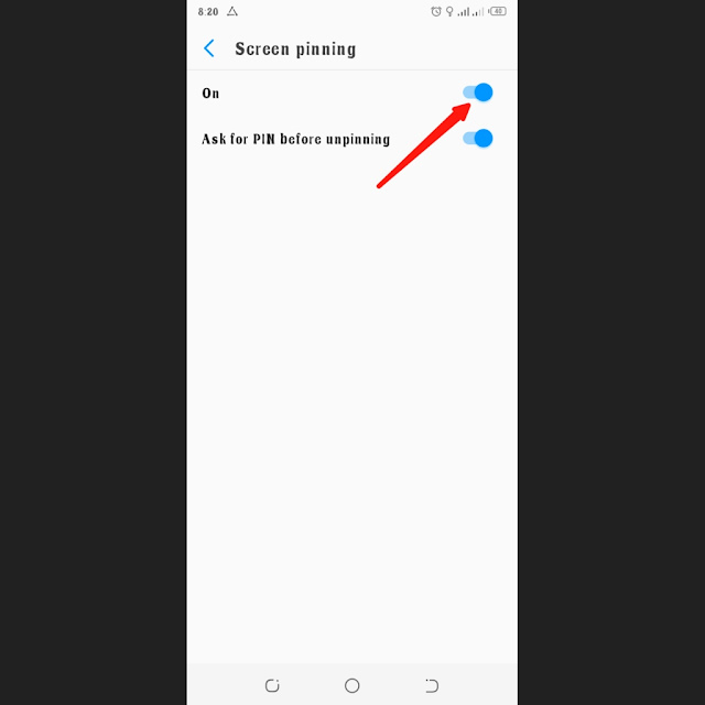 How to enable screen pinning mode