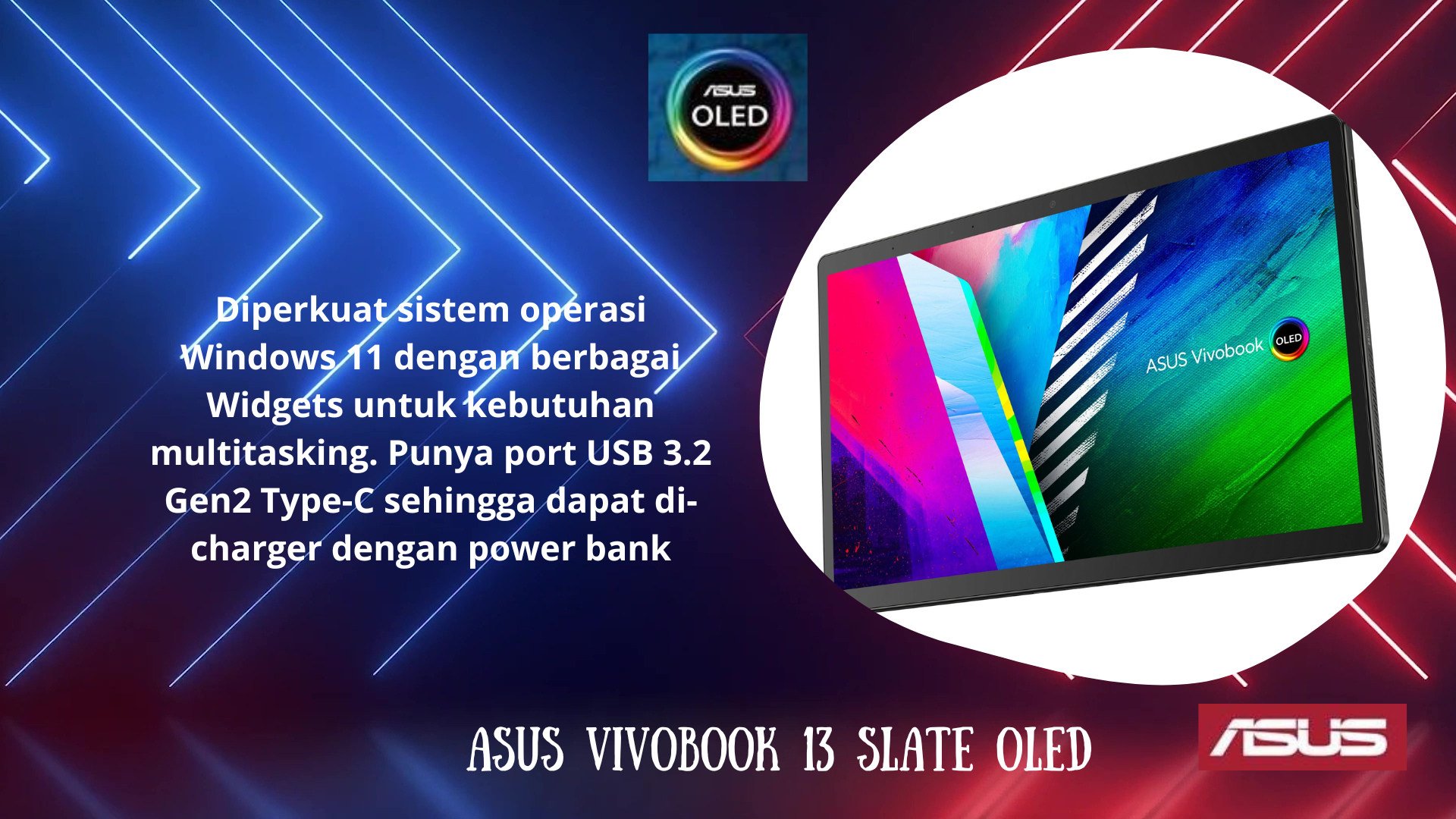 infografis ASUS Vivobook 13 Slate OLED