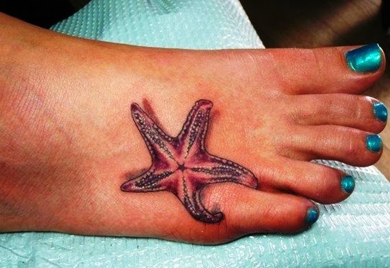 Beautiful Starfish 3D Tattoo Idea.