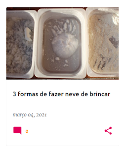 3 tabuleiros com neve de brincar