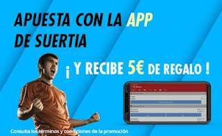 5 euros regalo por jugar app Suertia 8-10 febrero 2021