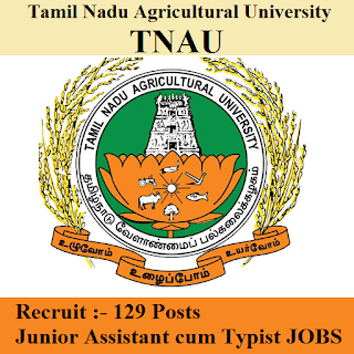 Tamil Nadu Agricultural University, TNAU, TN, Tamil Nadu, Typist, Graduation, freejobalert, Sarkari Naukri, Latest Jobs, tnau logo