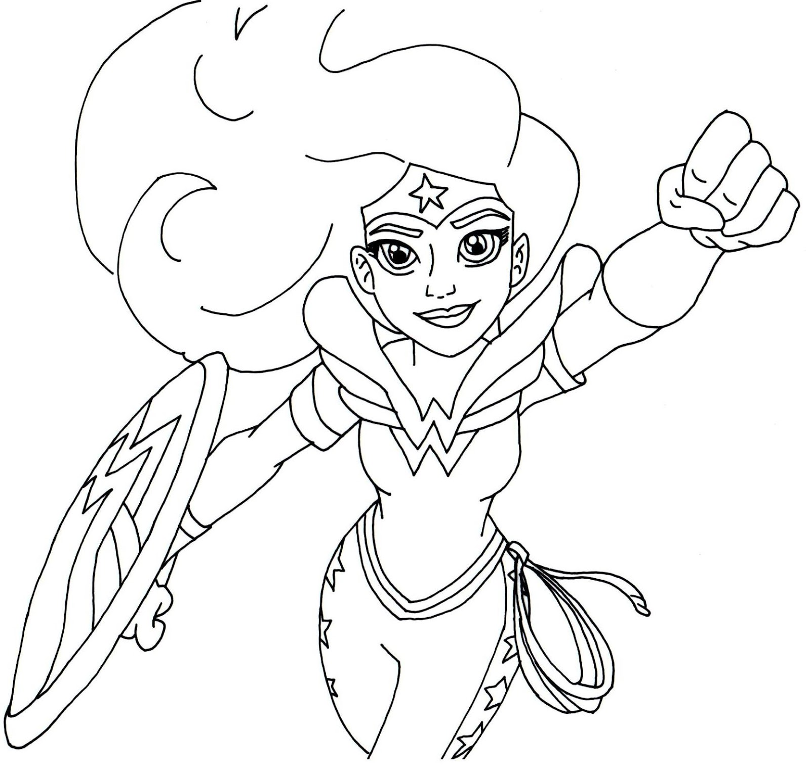 Free printable super hero high coloring page for Wonder Woman