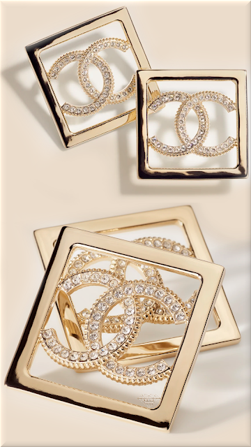 ♦Chanel metal & diamantés earrings #chanel #jewelry #gold #diamonds #brilliantluxury