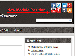 Module Position Social Button on Header Joomla Template