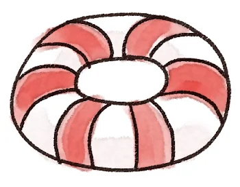 浮き輪のイラスト