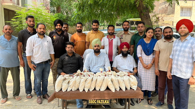 CHANDIGARH/FAZILKA, July 23:  	The ongoing drive against drugs launched on the directions of Chief Minister Bhagwant Mann dealt a major blow to cross-border smuggling after Punjab Police foiled a major drug smuggling bid by Pakistan-based smugglers with the arrest of two persons after recovering 20Kg of heroin from their possession, said Director General of Police (DGP) Punjab Gaurav Yadav here on Sunday.  	Those arrested have been identified as Subeg Singh, a resident of Lakhmir Ke Uttar in Fazilka and Sandip Singh alias Seepa of village Mansa in Fazilka.  	DGP Gaurav Yadav said that following reliable inputs about the attempt to influx of large quantity of heroin by Pak-based smugglers, Police teams of SSOC Fazilka carried out an extensive operation at Haste ke Road near village Rano of Fazilka, where these accused persons were expected to come after retrieving the heroin consignment dropped from across the border using a drone. After seeing the police party, the accused persons tried to flee on their motorcycle from the spot, but, Police teams managed to apprehend them after a brief scuffle and recovered 10 packets of heroin, weighing 20 Kg, he added.  	Divulging more details, Assistant Inspector General of Police (AIG) SSOC Fazilka Lakbhir Singh said that further investigations are on to find out more people involved in this module. More arrests are expected in the coming days, he said.  	A case FIR No. 24 dated 23.07.2023 has been registered under sections 21(C), 23 and 29 of the NDPS Act at Police Station SSOC Fazilka.