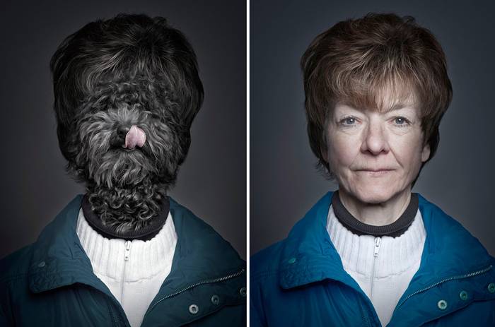 Photographer Sebastian Magnani’s Dogs Dressed Like Owners Portrait