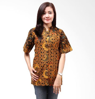 20 Contoh Model Kemeja Batik Wanita Kombinasi  Modern 2020