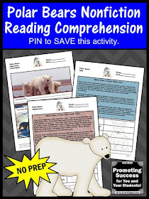  polar bears reading comprehension facts for kids worksheets printable