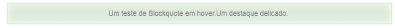 Blockquote com borda e em hover ao passar o mouse.