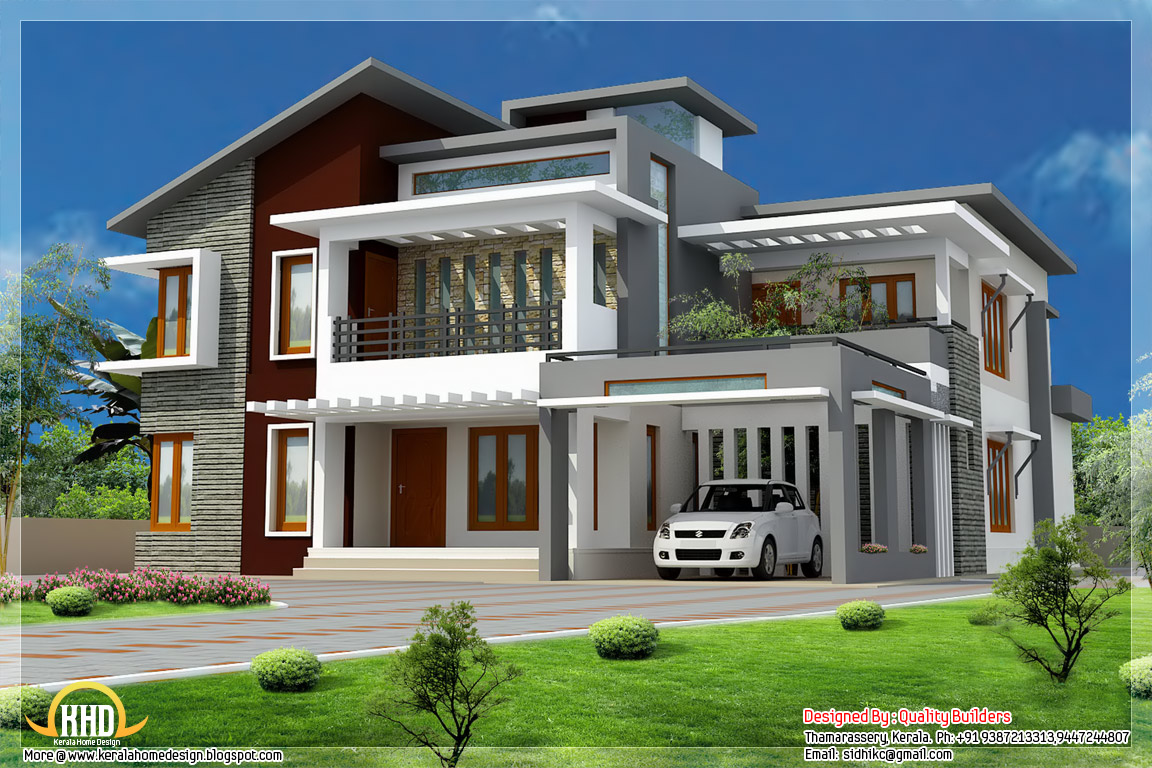 Superb home design: Contemporary modern style - Kerala home design and