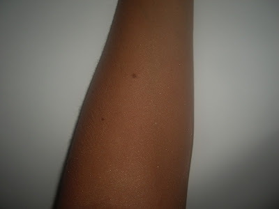 Left arm with Natural Glamour Bronzer in Winter Applied