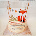 Happy birthday sweet fox cake with name