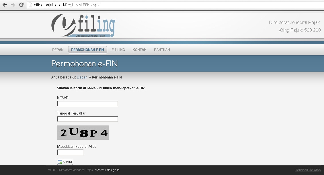 Belajar Memahami Pajak: Mengajukan Permohonan e-FIN