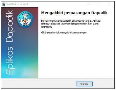 Mengakhiri pemasangan aplikasi dapodik 2018b