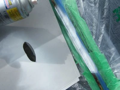 ROVER MINIのAピラー下塗り塗装
