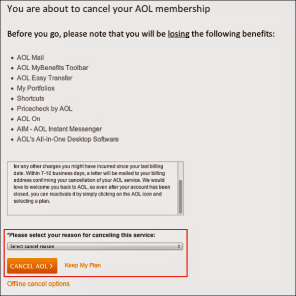 Cancel AOL