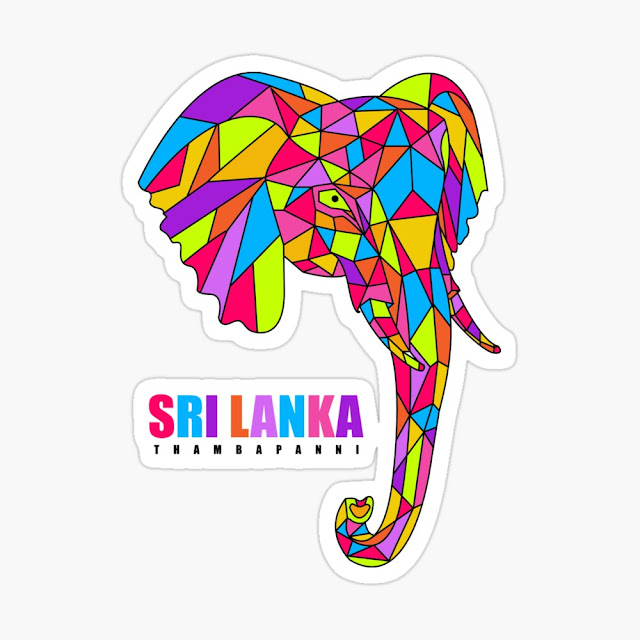 Sri Lanka - Thambapanni - coluorful geometric elephant Sticker