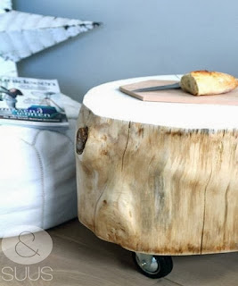 Bedside tables with logs