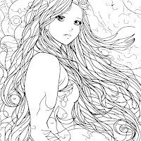 little mermaid coloring page for adults
