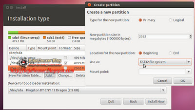 Install Ubuntu dalam Flash disk