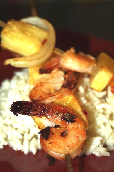 Pineapple Shrimp Skewers with Asian Sweet Chili Sauce