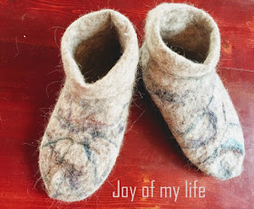 Handmade Alpaca Wool Felted Adult Indoor Booties