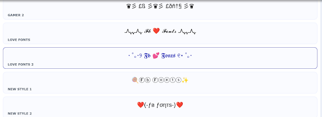 facebook stylish fonts