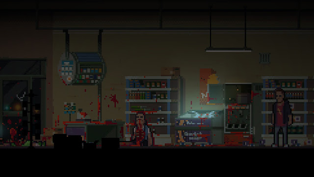 The Long Reach - The convenience store owner has been eviscerated and his guts are all over walls.