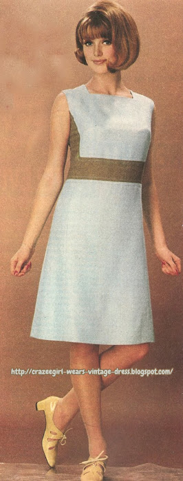 1966 colorblock dress 60s 1960